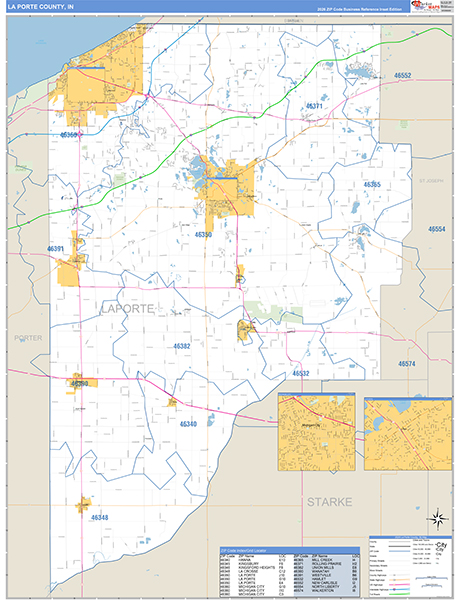 La Porte County, IN Zip Code Map